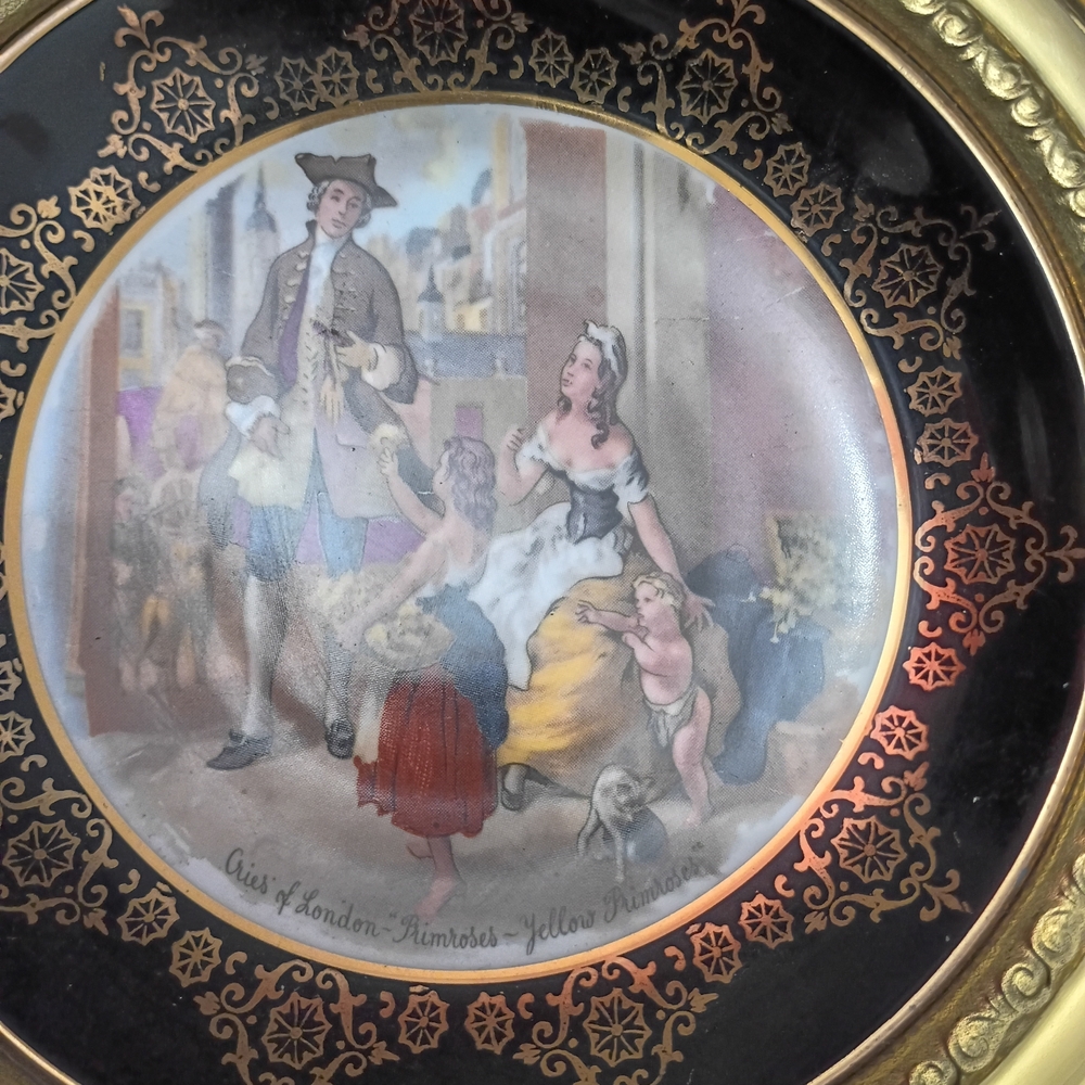 Vintage Decorative Plate with Gold and Black Design - Picture 5 of 9